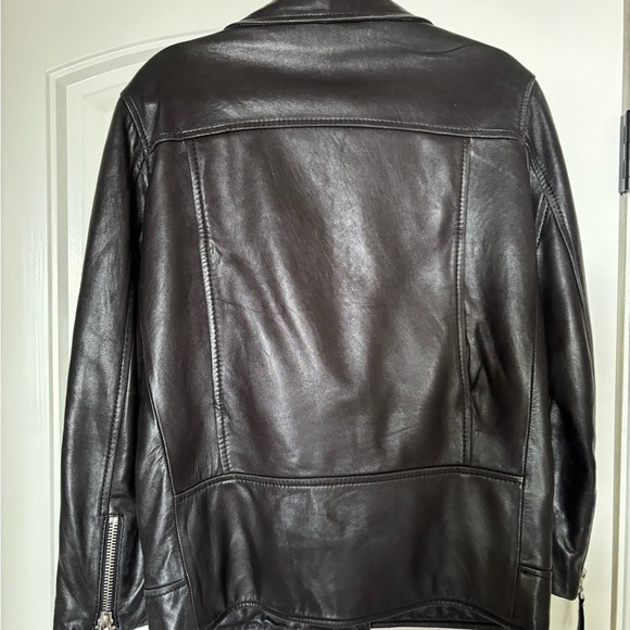 Zara Oversized Leather Moto Jacket - Picture 4 of 5